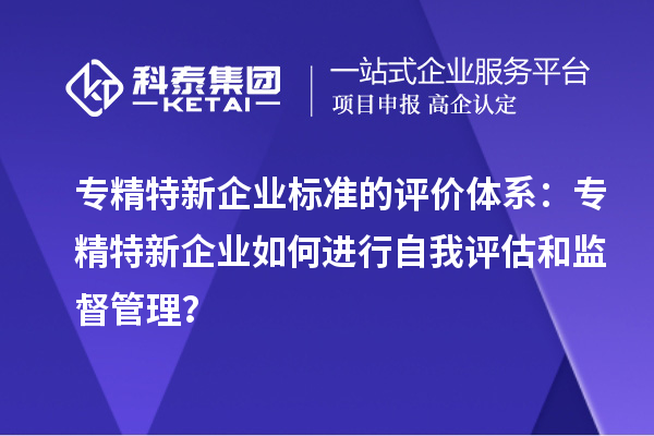 专精特新企业标准的评价体系:专精特新企业如何进行自我评估和监督管理?