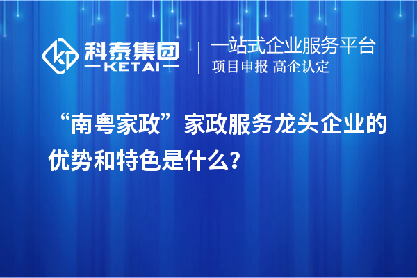“南粤家政”家政服务龙头企业的优势和特色是什么?