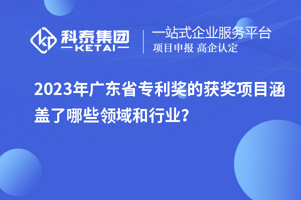 2023年广东省专利奖的获奖项目涵盖了哪些领域和行业?