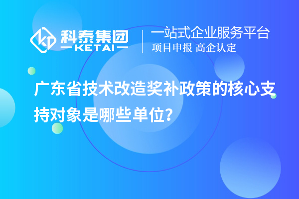 广东省技术改造奖补政策的核心支持对象是哪些单位?