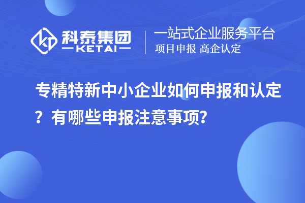 专精特新中小企业如何申报和认定?有哪些申报注意事项?