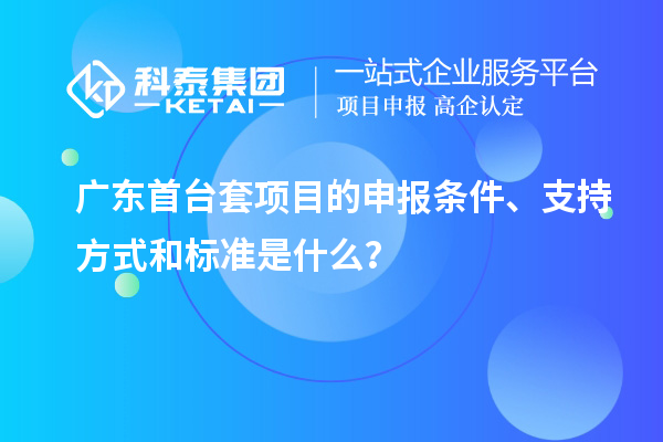 广东首台套项目的申报条件、支持方式和标准是什么?