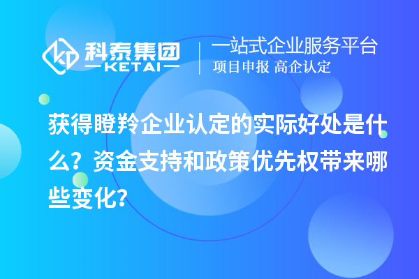 获得瞪羚企业认定的实际好处是什么?资金支持和政策优先权带来哪些变化?