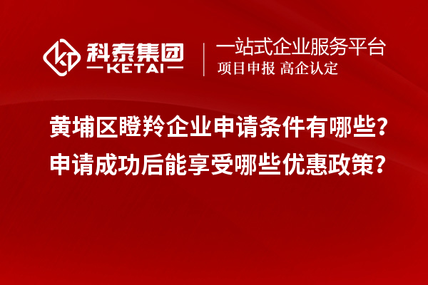 黄埔区瞪羚企业申请条件有哪些?申请成功后能享受哪些优惠政策?