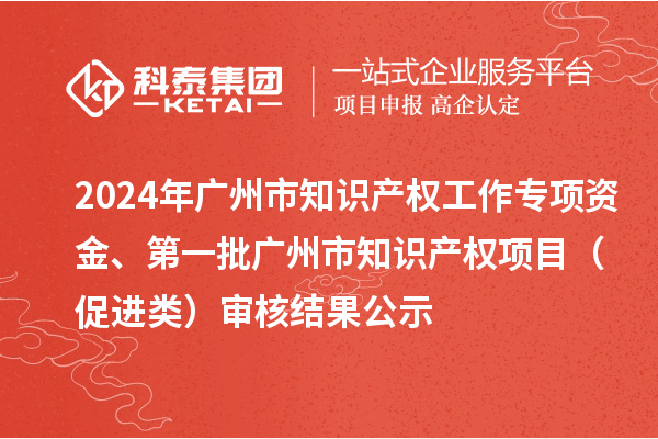 2024年广州市知识产权工作专项资金、第一批广州市知识产权项目(促进类)审核结果公示
