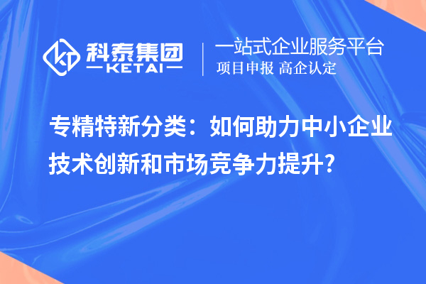 专精特新分类:如何助力中小企业技术创新和市场竞争力提升?
