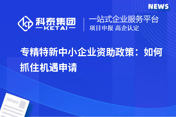 专精特新中小企业资助政策:如何抓住机遇申请