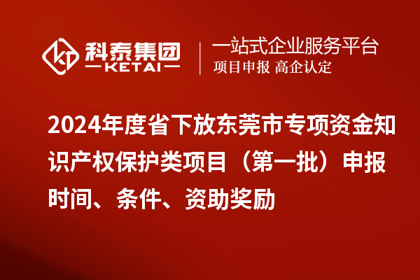 2024年度省下放东莞市专项资金知识产权保护类项目(第一批)申报时间、条件、资助奖励