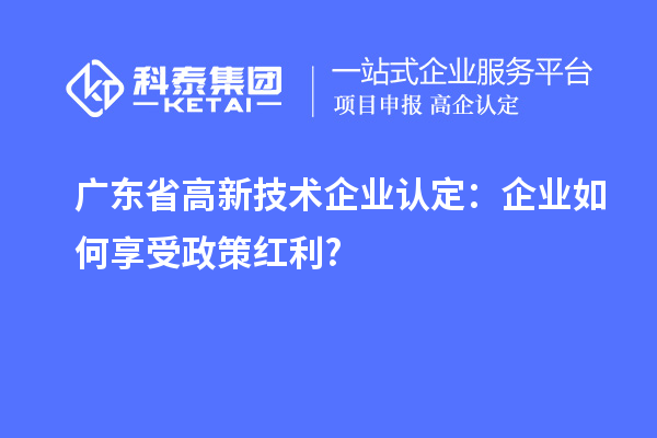 广东省高新技术企业认定:企业如何享受政策红利?