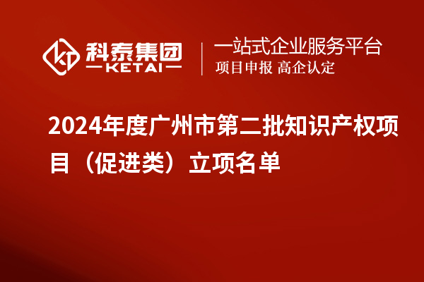 2024年度广州市第二批知识产权项目(促进类)立项名单