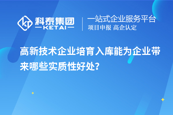 高新技术企业培育入库能为企业带来哪些实质性好处?