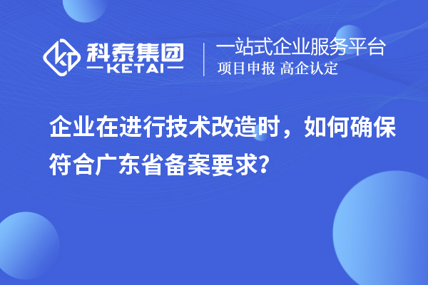 企业在进行技术改造时,如何确保符合广东省备案要求?