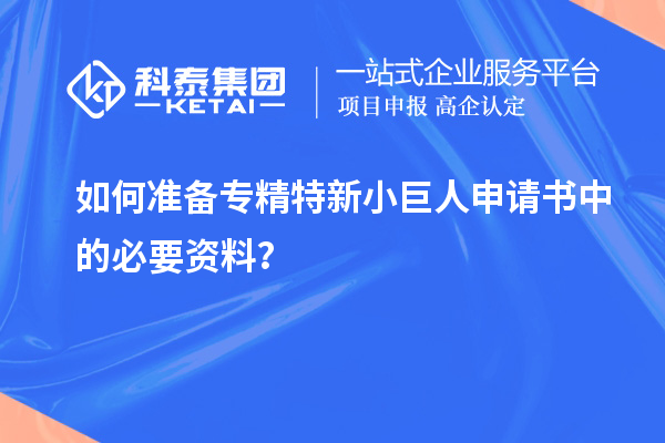 如何准备专精特新小巨人申请书中的必要资料?