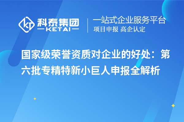 国家级荣誉资质对企业的好处:第六批<a href=//jiuyouhuitech.com/fuwu/zhuanjingtexin.html target=_blank class=infotextkey>专精特新小巨人申报</a>全解析