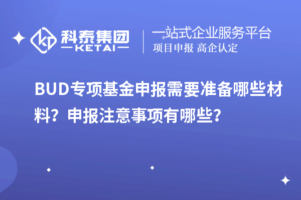 BUD专项基金申报需要准备哪些材料?申报注意事项有哪些?