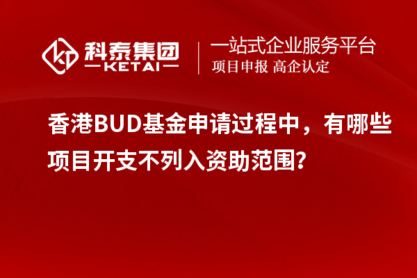 香港BUD基金申请过程中,有哪些项目开支不列入资助范围?