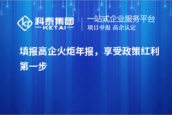 填报高企火炬年报,享受政策红利第一步