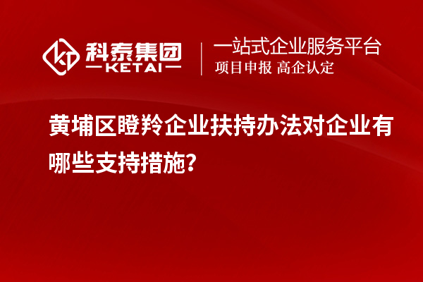 黄埔区瞪羚企业扶持办法对企业有哪些支持措施?