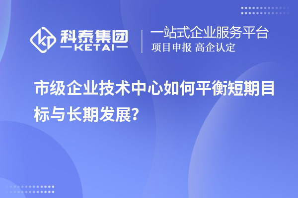 市级企业技术中心如何平衡短期目标与长期发展?