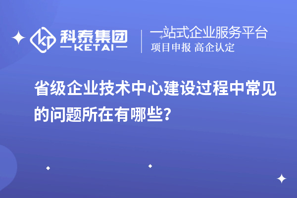 省级企业技术中心建设过程中常见的问题所在有哪些?