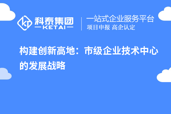 构建创新高地:市级企业技术中心的发展战略