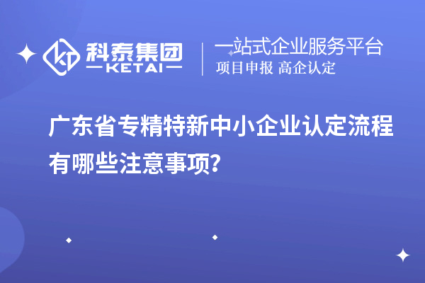 广东省专精特新中小企业认定流程有哪些注意事项?