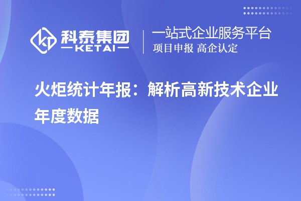 火炬统计年报:解析高新技术企业年度数据