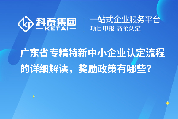 广东省专精特新中小企业认定流程的详细解读,奖励政策有哪些?