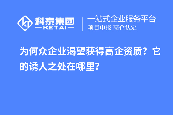 为何众企业渴望获得高企资质?它的诱人之处在哪里?