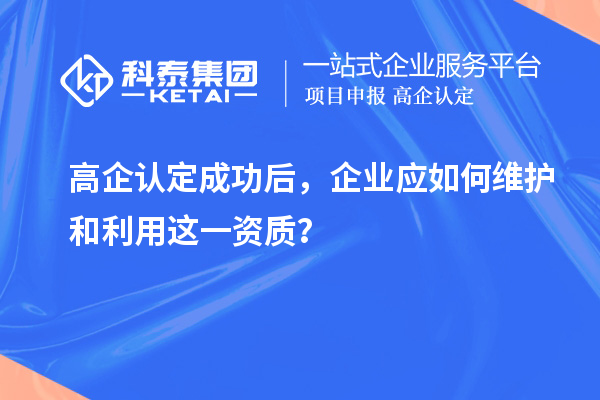 高企认定成功后,企业应如何维护和利用这一资质?