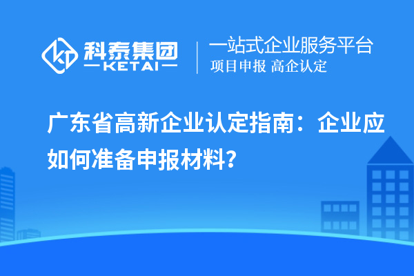 广东省高新企业认定指南:企业应如何准备申报材料?