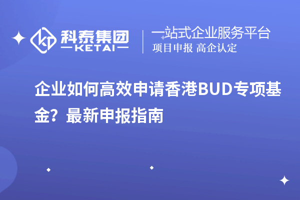 企业如何高效申请香港BUD专项基金?最新申报指南