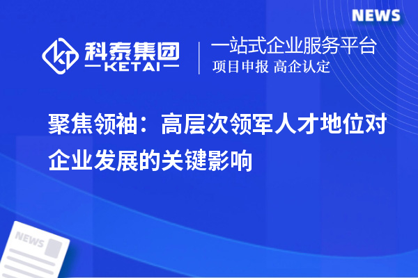 聚焦领袖:高层次领军人才地位对企业发展的关键影响