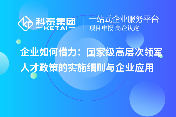 企业如何借力:国家级高层次领军人才政策的实施细则与企业应用