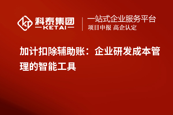 加计扣除辅助账:企业研发成本管理的智能工具