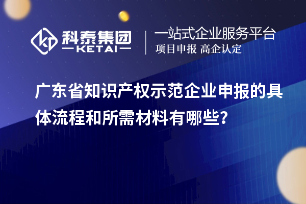 广东省知识产权示范企业申报的具体流程和所需材料有哪些?