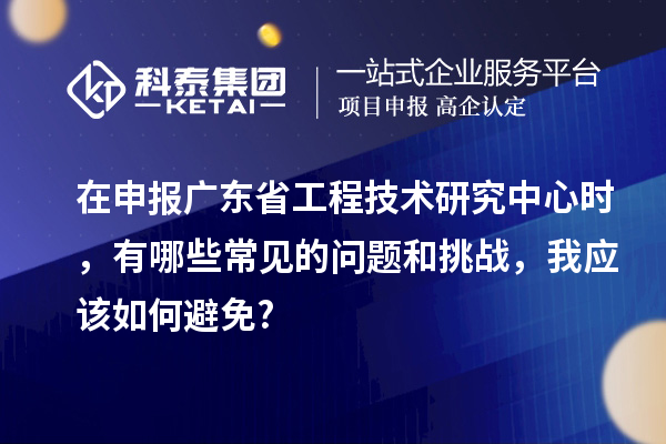 在申报广东省工程技术研究中心时,有哪些常见的问题和挑战,我应该如何避免?
