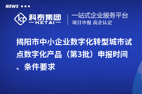 揭阳市中小企业数字化转型城市试点数字化产品(第3批)申报时间、条件要求