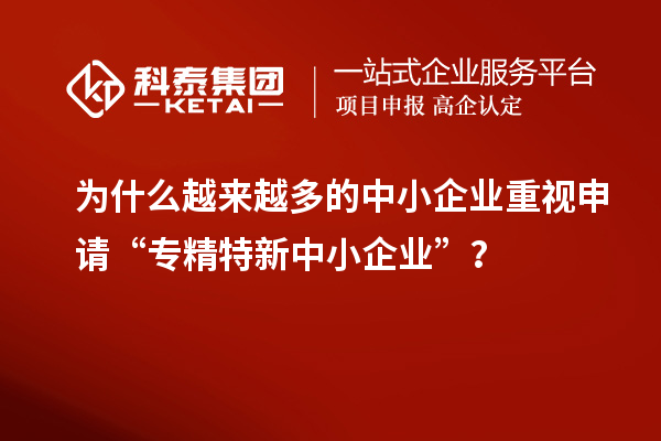 为什么越来越多的中小企业重视申请“专精特新中小企业”?