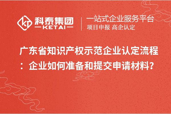 广东省知识产权示范企业认定流程:企业如何准备和提交申请材料?