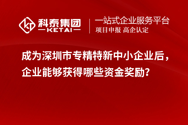成为深圳市专精特新中小企业后,企业能够获得哪些资金奖励?