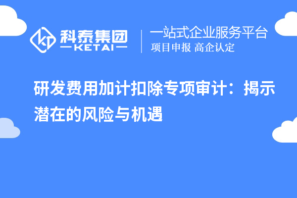 研发费用加计扣除专项审计:揭示潜在的风险与机遇