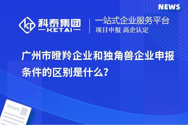 广州市瞪羚企业和独角兽企业申报条件的区别是什么?