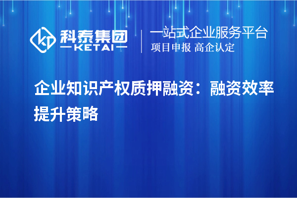 企业知识产权质押融资:融资效率提升策略