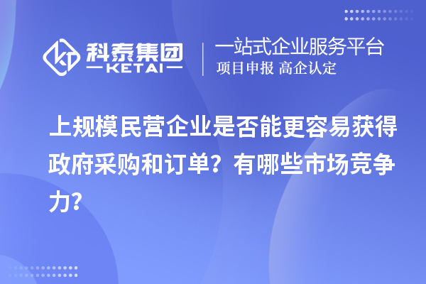 上规模民营企业是否能更容易获得政府采购和订单?有哪些市场竞争力?