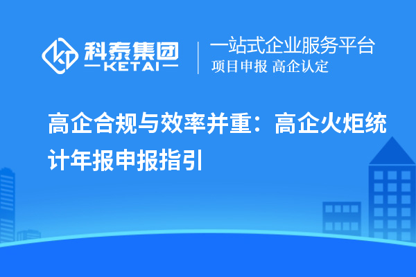 高企合规与效率并重:高企火炬统计年报申报指引