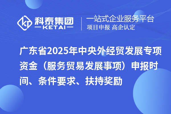 广东省2025年中央外经贸发展专项资金（服务贸易发展事项）申报时间、条件要求、扶持奖励
