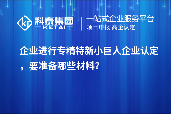 企业进行专精特新小巨人企业认定,要准备哪些材料?