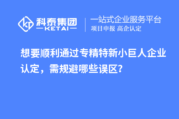 想要顺利通过专精特新小巨人企业认定,需规避哪些误区?