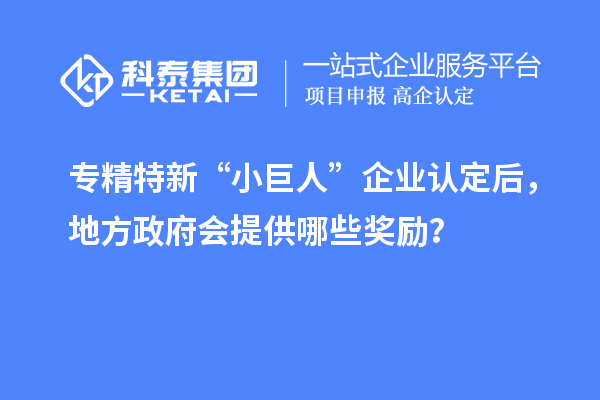 专精特新“小巨人”企业认定后,地方政府会提供哪些奖励?